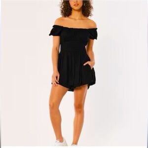 HOLLISTER Smocked Black Romper